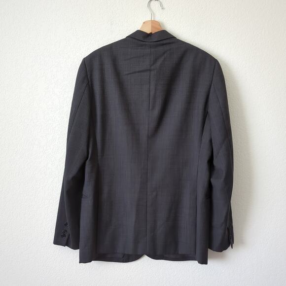 Armani Collezioni Blazer Jacket Men's 42L Virgin Wool Pattern Printed Suit Coat - Picture 3 of 9